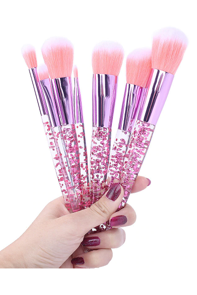 Stay Queening 7-Piece Makeup Brush Set - Pink