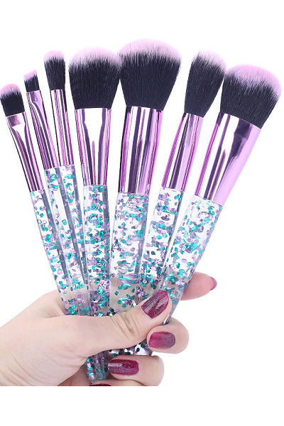 Stay Queening 7-Piece Makeup Brush Set - Blue