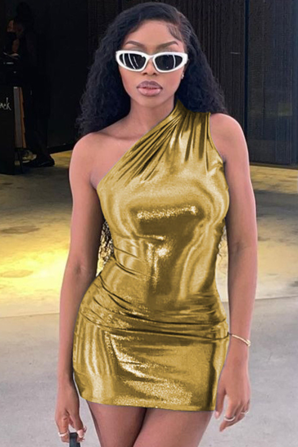 Shimmer & Shine Dress - Gold