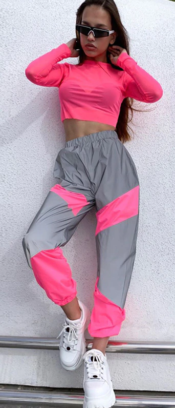 Spotlight On Me Reflective Joggers - Pink - flyqueens