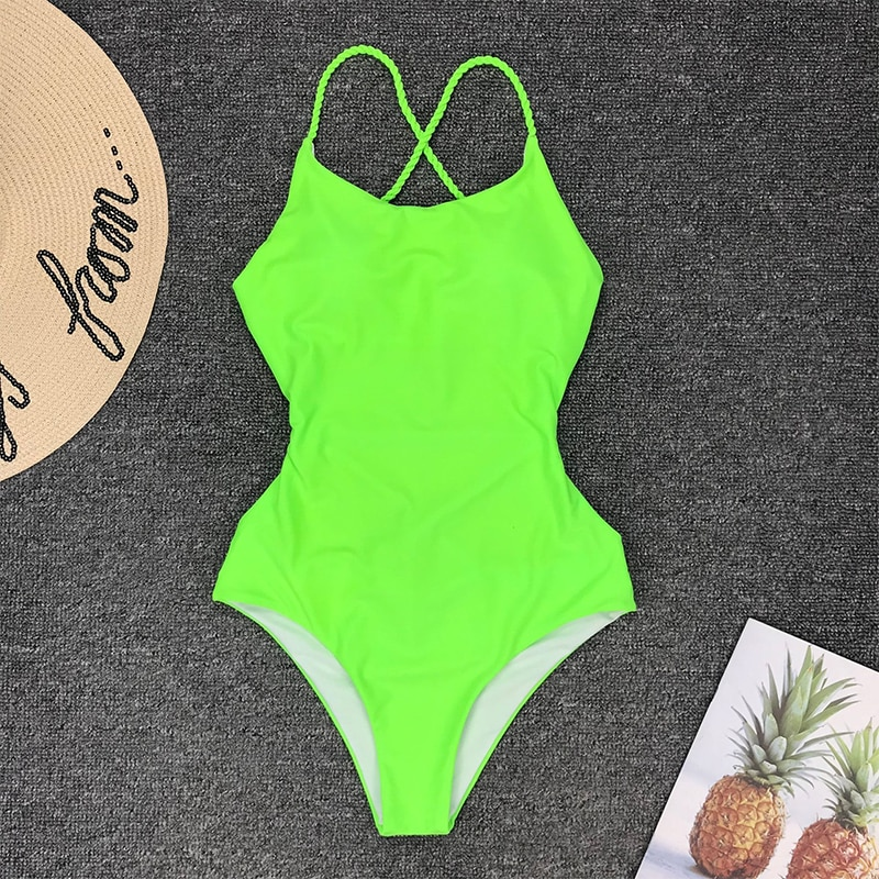 Forever a Baddie Swimsuit - Neon Green - flyqueens