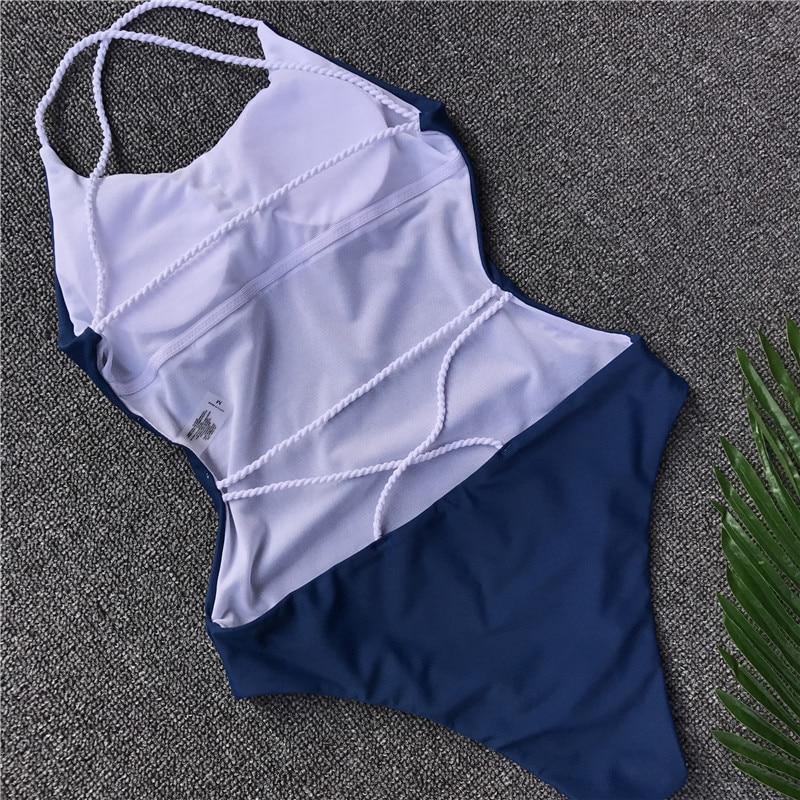Forever a Baddie Swimsuit - Navy & White - flyqueens
