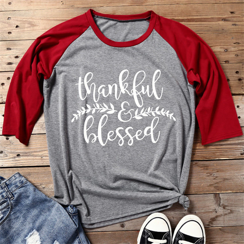 Thankful & Blessed Top - Red - flyqueens
